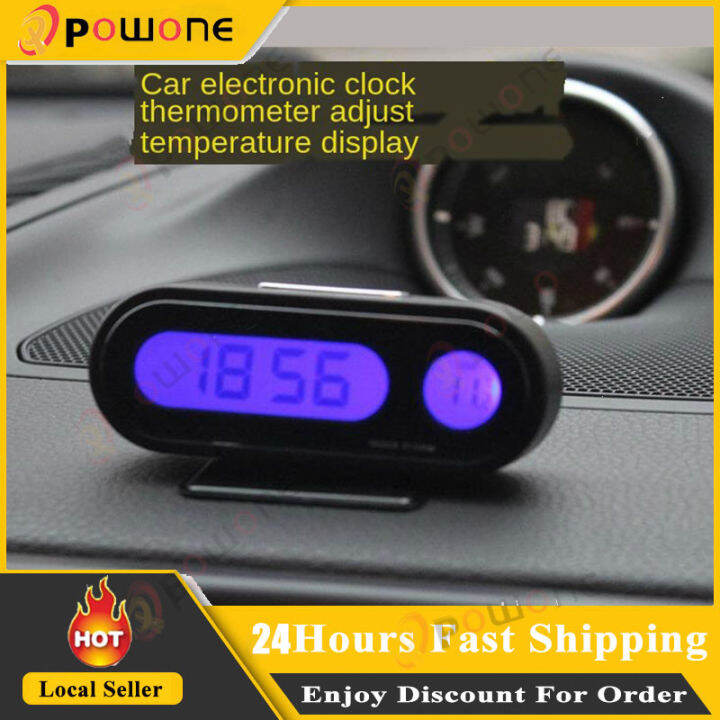 Portable 2 In 1 Car Digital LCD Clock & Temperature Display Auto