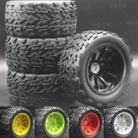 4pc 1/10 Off-Road Car Monster Bigfoot Truck Tires 55x115MM Plastic Wheel Rim Rubber Tyre for HSP HPI 94108 94111 94188 88030