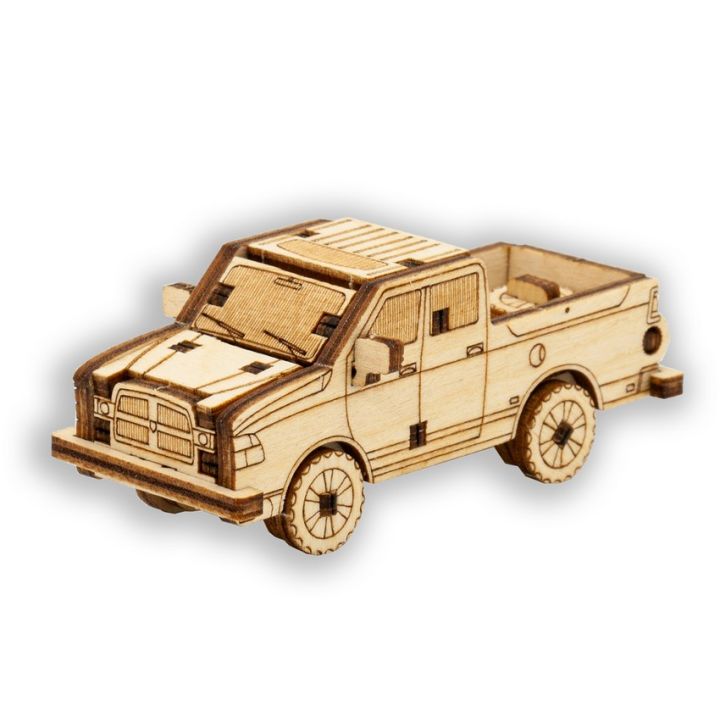 รถปิคอัพชุดก่อสร้างไม้อัด-ของเล่นไม้