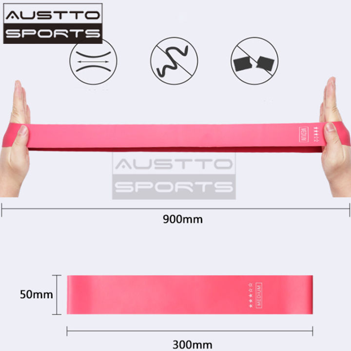 austto-สีชมพูวงต้านทานการออกกำลังกายการออกกำลังกายวงสำหรับผู้หญิงผู้ชายวงยืดสำหรับ-b-ooty-ขา-พิลาทิส-flexbands