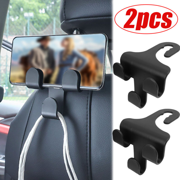2 PCS Car Seat Headrest Hook Mobile Phone Holder Back Seat Hanger