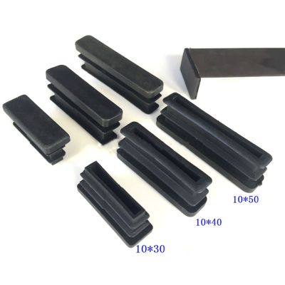 10Pcs Black Plastic Square Caps Inner Plug 10*30mm-10*50mm Protection Gasket Dust Seal End Cover Caps For Pipe Bolt Furniture Gas Stove Parts Accessor