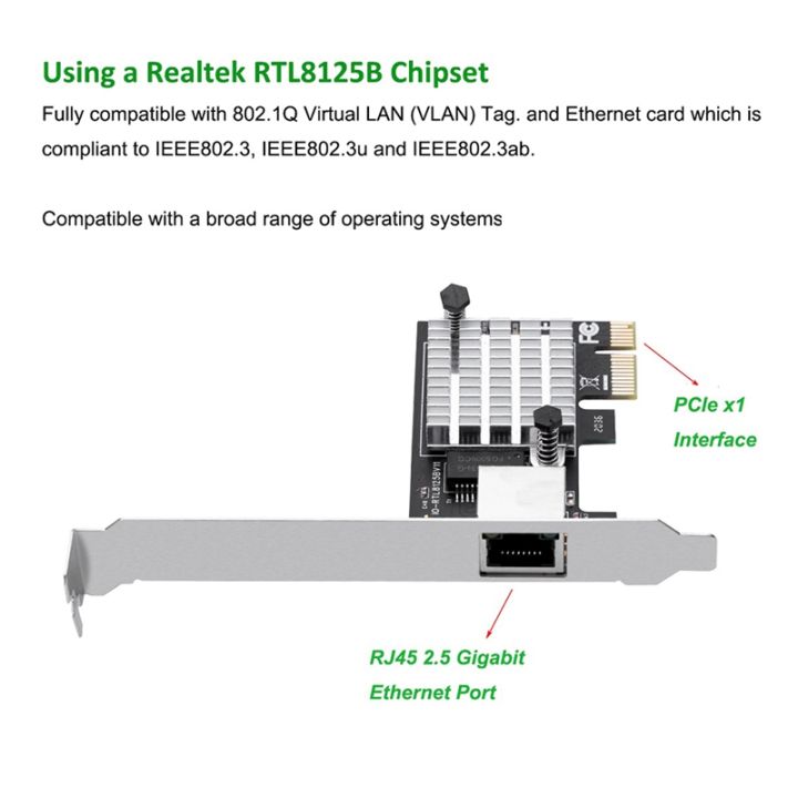 pci-express-adapter-card-network-card-network-adapter-card-2-5gb-gigabit-pci-express-x1-rj45-interface-2500mbps-pcie-lan-card-rtl8125b-chip