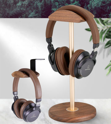 Universal Wood Headphone Stand Creative Display for cket for Headset Simple Holder Rack Hang Non-slip Space Saving
