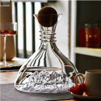 Handmade Lead-free Crystal Glass Large Red Wine Quick Decanter Household Wine Dispenser Pot Set Iceberg Decanter 1800ML