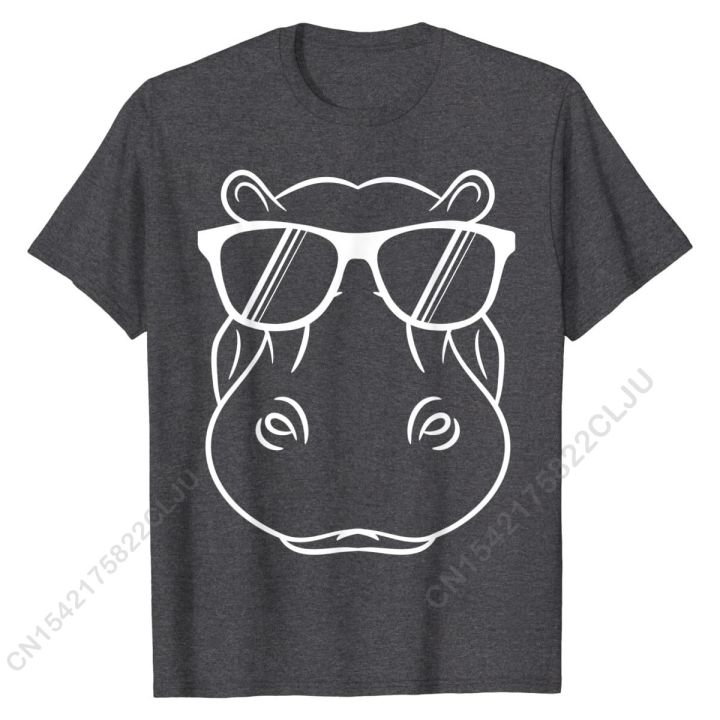 cool-hippo-design-น่ารักฮิปโปw-แว่นตากันแดดเสื้อยืดcrazy-men-topเสื้อยืดfaddish-cottonเสื้อtเสื้อstreet