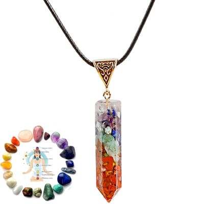 Chakras Hexagonal Crushed Stone Pendant Necklace Reiki Healing Nature Stone Charms Women Yoga Jewelry Crystal Necklaces Men