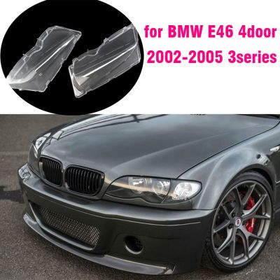 ปกสำหรับ BMW เลนส์ไฟหน้าหน้ารถ E46 3 318I 320I 323I 325I 330I 4ประตูกระจกอัตโนมัติโป๊ะใส2002-2005