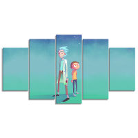 Hd Prints Rick Painting Morty Pictures Wall Art Modular Canvas 5 Panel Anime Role Poster Bedside Background Frame Home Decor