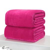 Rectangle Durable Solid Color Flannel Blankets Portable Warm Blanket Soft for Home