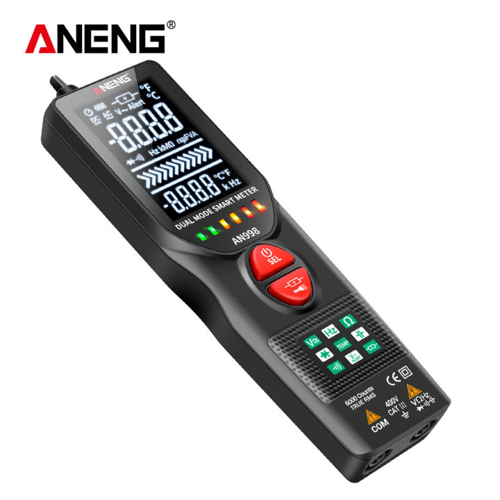 aneng-intelligent-digital-multimeter-fully-automatic-non-contact-tester-digital-ncv-tester-va-display-for-ac-direct-current-voltage-ncv-capacitance-diode-continuity-resistance-frequency-temperature-ne