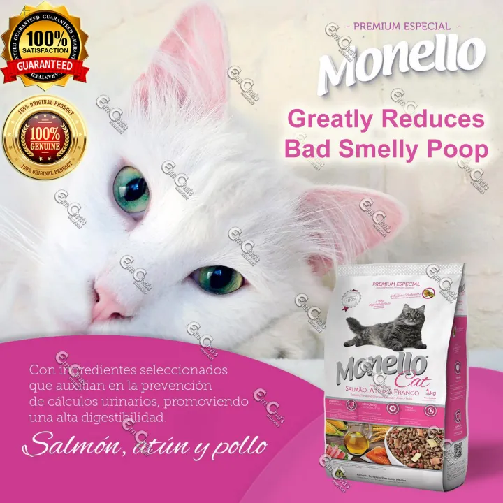 Original MONELLO 1kg (Pink Package) Premium Mid Adult Cat Food 1kg