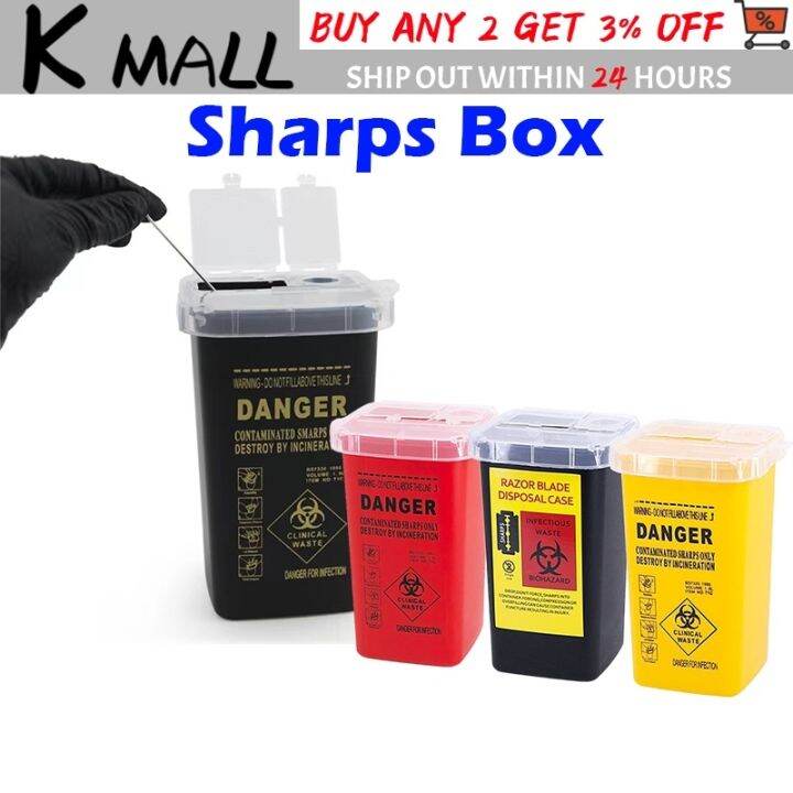1L Tattoo Artist Waste Box Piercing Needles Disposal Sharps Bin