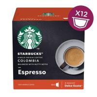 Starbucks COLOMBIA Espresso Roast Coffee Pod by Dolce Gusto (UK Imported) สตาร์บัค โคลัมเบีย เอสเพรสโซ่ กาแฟคั่วบด 8.5g. x 12capsules