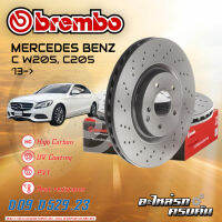 จานเบรกหน้า  BREMBO สำหรับ  C W205, C205 (เจาะรู) (HC) 13- (D09 D529 23)