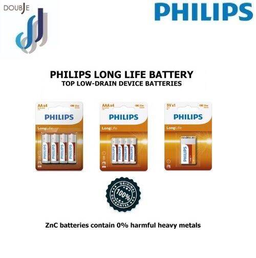 Philips Long Life Battery Aa Aaa 9v Lazada