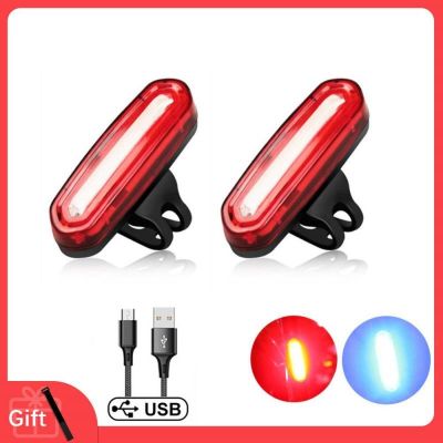 ●▤◎ 1/2PCS LED Bicycle Taillight Waterproof Bike Front Rear Light USB Rechargeable MTB Riding Cycling Tail Lamp Flashlight Lantern