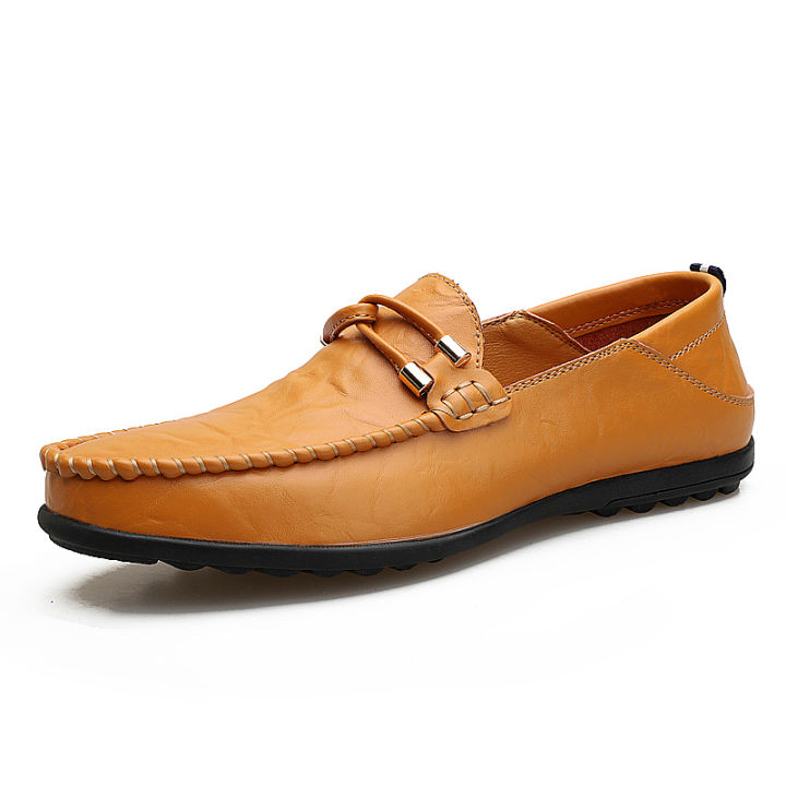 boat-shoes-รองเท้าหนังรองเท้าแบนสบายๆสำหรับผู้ชาย-รองเท้าหนังรองเท้าสลิปออนคลาสสิกระบายอากาศได้ดี