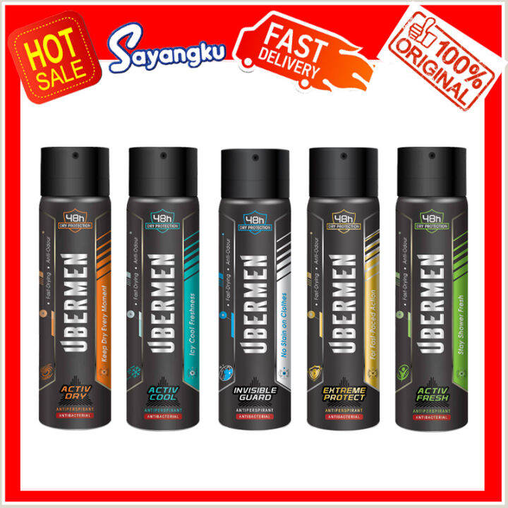 UBERMEN Antiperspirant Body Spray 150ml Extreme Protect / Activ Dry