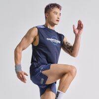 OMG popular logo sports vest male joining together with printing tide running sleeveless T-shirt summer training gym clothes