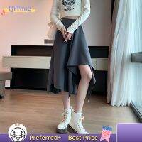 QIT ชุดกระโปรงแบบชิคๆความยาวกลางมีจีบ ROK High Waist,ราคาถูกคลังสินค้าพร้อมไม่สม่ำเสมอสำหรับ