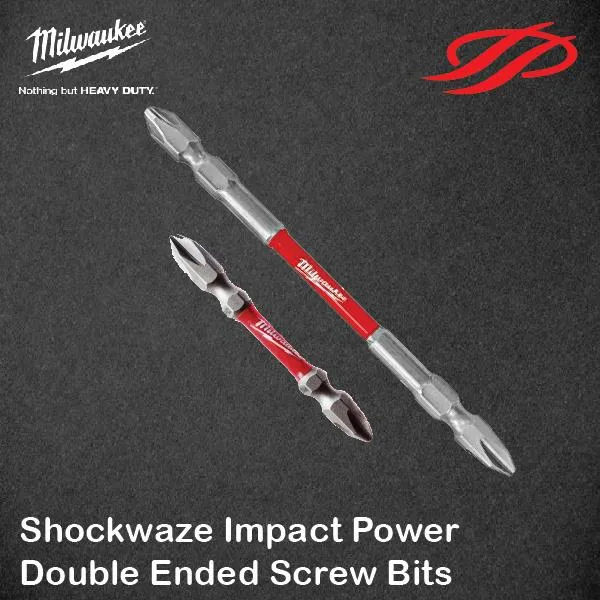℡♀ Milwaukee Shockwave Impact Power Double Ended Screw Bits PH2 (65mm