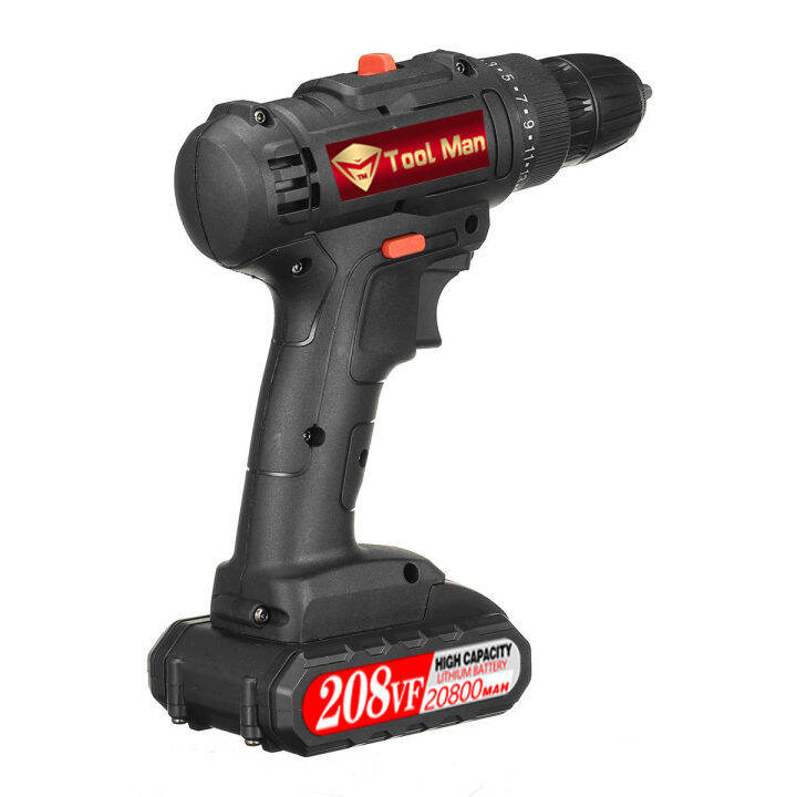【Local Delivery】208VF 20V Cordless Drill 2Battery Bit Screwdriver Wicks