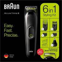 พร้อมส่ง ! Braunมัลติฟังก์ชั่  6 อิน 1 ออล-อิน-วัน ทริมเมอร์ MGK3221 ไฟฟ้าจอนขนจมูกแบบชาร์จเครื่องโกนหนวดปัตตาเลี่ยนโกนหนวดขูดอุปกรณ์การสร้างปลอดภัยใบหน้า