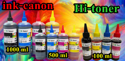 น้ำหมึก Hi-toner สำหรับเครื่องพิมพ์ canon inkjet ทุกรุ่น 1000ml 4สี