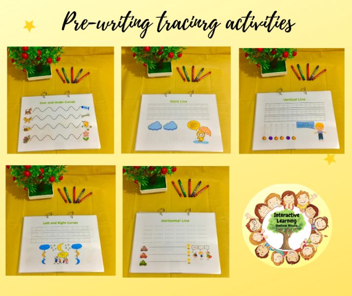 Prewriting tracing activities Fully Laminated with or without Marker