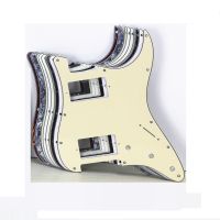 FLEOR Pickguard กีตาร์ไฟฟ้า HH Pick Guard 11หลุมรอยขีดข่วนแผ้น + สกรูสำหรับอุปกรณ์กีตาร์รูปแบบเอสที FD