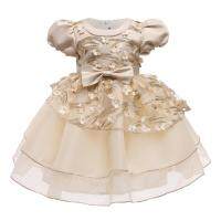 LZH Girls Dresses  New Childrens Skirts Princess Dresses Puff Sleeves Net Gauze TuTu Dress Bowknot Flower Decoration Dress