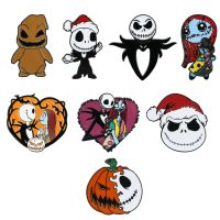 the Nightmare Before Christmas Pin Badge Sally Jack Skellington Oogie Boogie Halloween Brooch Pin Enamel Jewelry