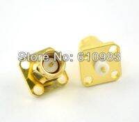 ◙۞❄ 50 pcslot Brass Short Version SMA Male 4 hole chassis Panel Mount Solder Post Terminal Connector