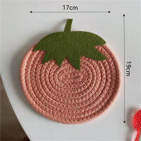 Korean Style Kawaii Pumpkin Strawberry Fruit Shape Cotton Coaster Pot Mat Cute Fruit and Vegetable Anti-scald Placemat Potholder