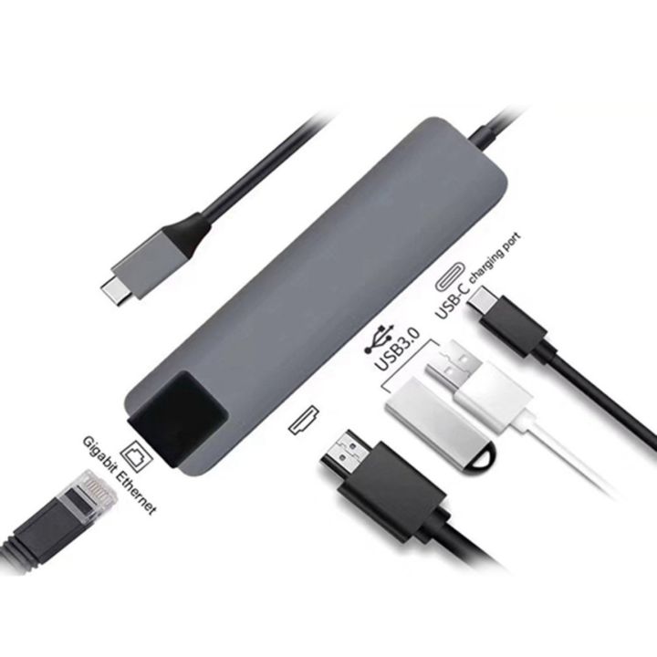 ผู้ขายที่ดีที่สุด5-in-1-usb-type-c-hub-hdmi-เข้ากันได้-usb-c-hub-เพื่อ-gigabit-rj45-ad-ter