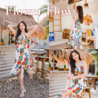 ? FLOWER FLOW DRESS ? ชุดเดรสสายเดี่ยว ลายดอกสวยมาก งานทะเล