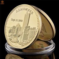 9.11 Century Trade Center Terrorist Attack Statue Of USA Liberty Goddess Gold Souvenirs Coins For Recalling History Crafts Gifts