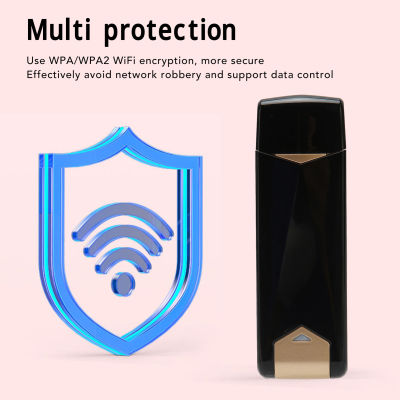 USB โทรศัพท์มือถือ WiFi Hotspot LTE Wireless WiFi Black Multiple Protection 4G 10อุปกรณ์เชื่อมต่อรองรับซิมการ์ดสำหรับกลางแจ้งสำหรับแล็ปท็อป