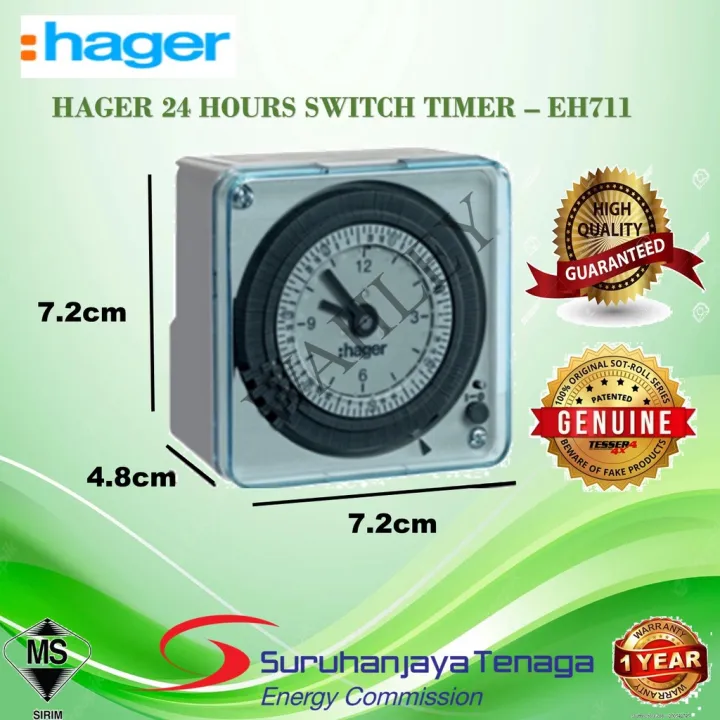Hager EH711 24hrs Analog Time Timer switch Lazada