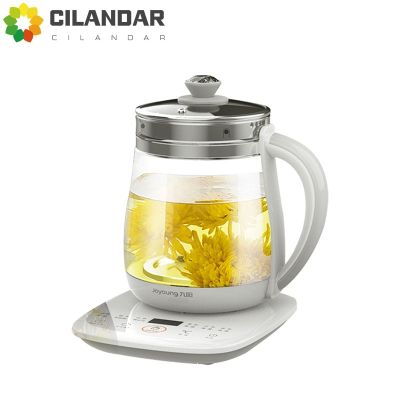 Jiuyang หม้อต้มชาขนมแก้วกาน้ำชาดอกไม้อเนกประสงค์ขนาด220V 1.5L ตุ๋นแบบพกพาได้สำหรับหม้ออเนกประสงค์
