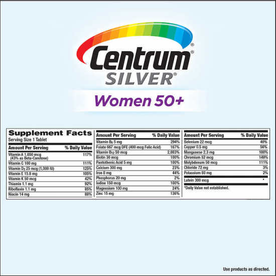 Hcmviên tổng hợp vitamin và khoáng chất centrum silver women 50+ 275 - ảnh sản phẩm 3