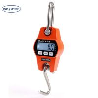 300kg Crane Scale Electronic Stainless Steel Industrial Heavy Duty Hook Scales Digital LCD Hanging Loop Weight Balance kg/lb/N  Power Points  Switches