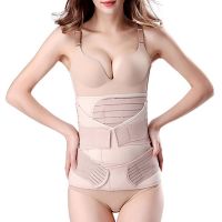 3ใน1แถบรัดแผ่นรัดหน้าท้องหลังคลอดเข็มขัด C Section Girdle สนับสนุนการกู้คืนเอวกระดูกเชิงกรานเครื่องผูกหลังคลอดชุดเชปแวร์ควบคุมรูปร่าง