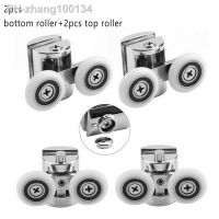 4pcs 23mm Shower Door Rollers Zinc Alloy Double-Wheel Sliding Shower Door Roller Bearing Wheel Runners Replacement