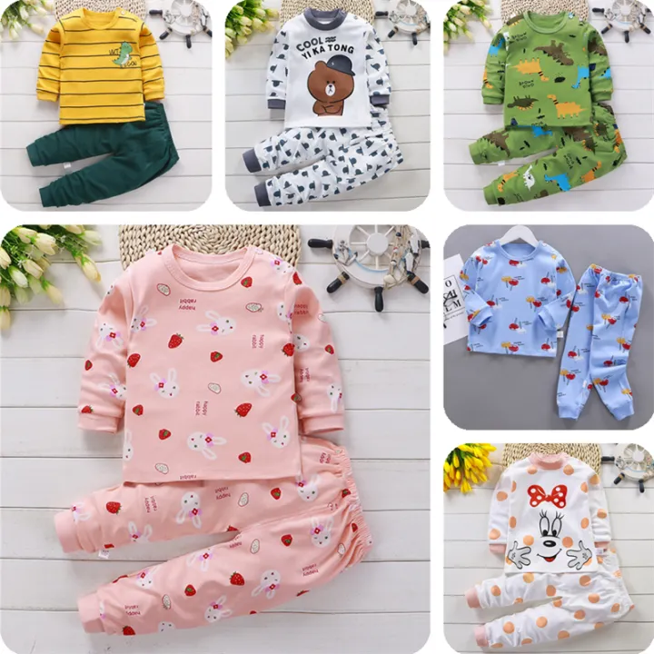 Xianlan Baby Kids Boys Girls Casual Long Sleeve Tops + Trousers Clothes Set Fall/Winter Kids Cartoon Home Clothes Boys Comfortable Printed Cotton Soft Pajamas Set 0-7 Years Old Children's Air Conditio