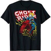 HOT ITEM!!Family Tee Couple Tee Adult Shirt Ghost Rider Motorcyle On Fire Halftoned Split-Up T-Shirt