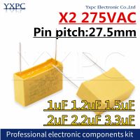 10pcs X2 27.5mm Polypropylene film capacitor 275VAC 1uF 1.2uF 1.5uF 2uF 2.2uF 3.3uF 1000nF 1200NF 1500NF 2000NF 2200NF 3300NF