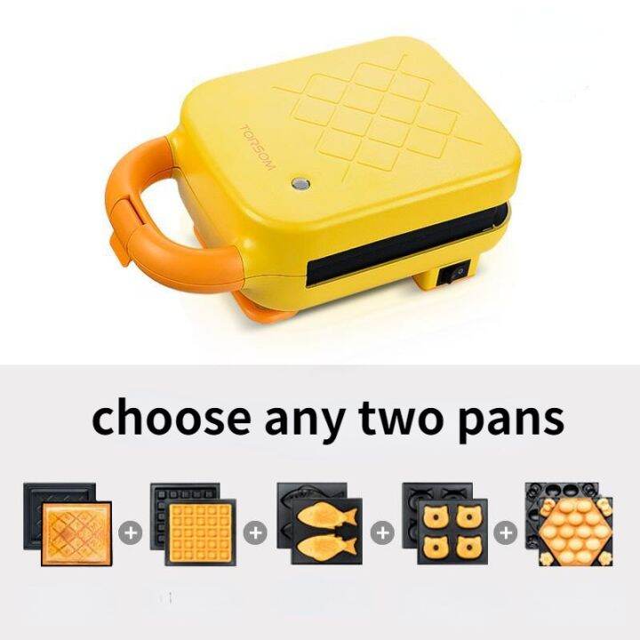 220V 600W Toaster Sandwich Bread Maker Waffle Takoyaki Cat Donut NonStick Coating DoubleSided