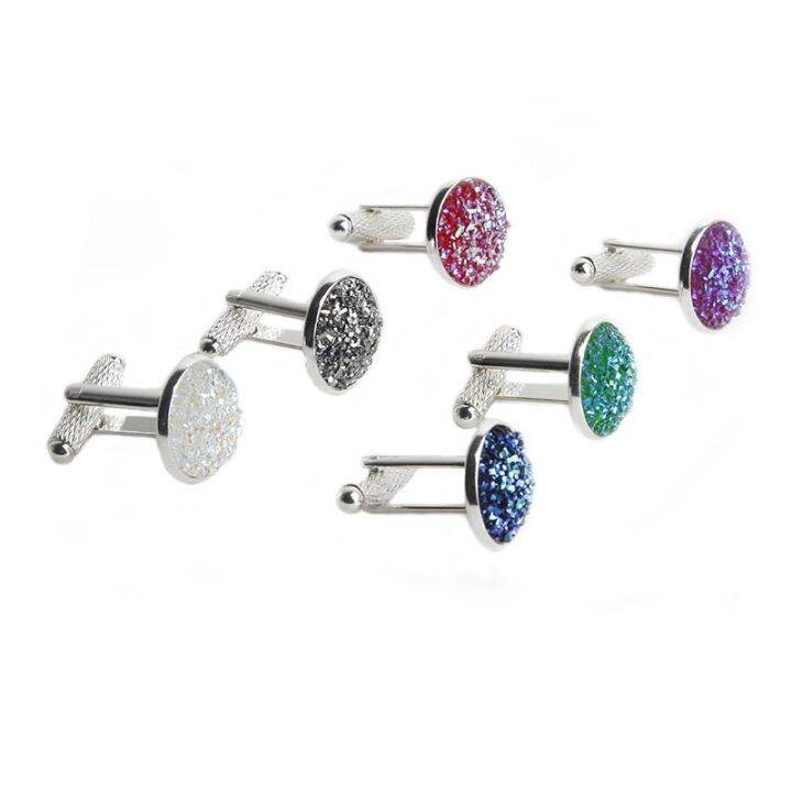 simple-luxury-colorful-drusy-stone-cufflinks-for-men-women-round-rhinestone-cuff-links-novelty-shirt-sleeve-buttons-accessories